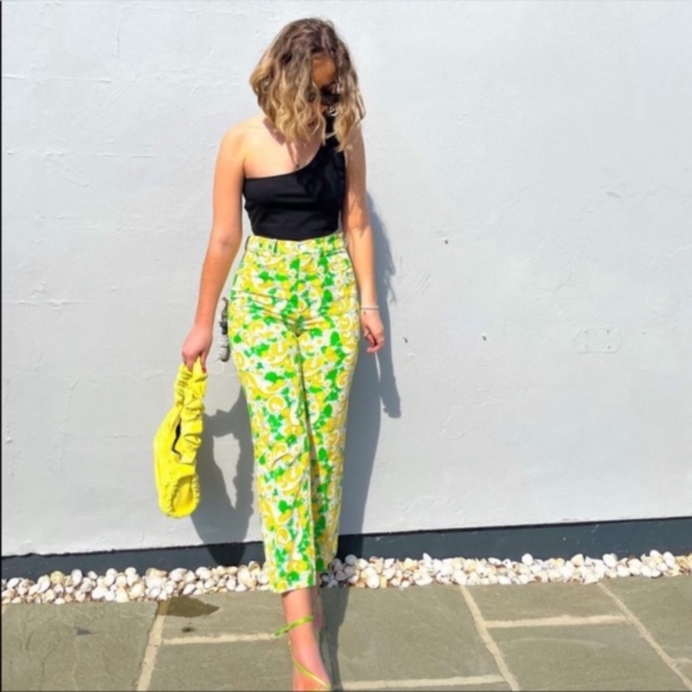 Zara Multicolored Print Pants Blogger Favorite NWT